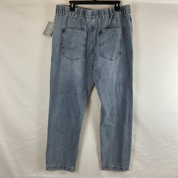 Disney Our Universe Jeans XL Blue Elastic Waist Tapered Leg Pluto Mickey New NWT - Picture 8 of 12